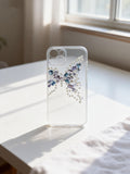 Handmade Butterfly Crystal Phone Case | Pearl & Gem Embellished Clear Case
