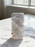 Handmade Resin Phone Case with Seashell Details | Crystal Stillness Collection